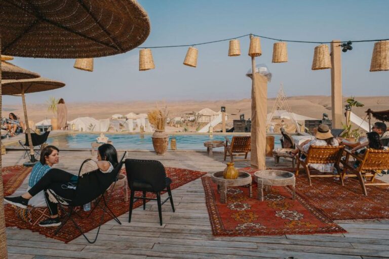 Luxury desert swimming pool day pass at Agafay nomad camp