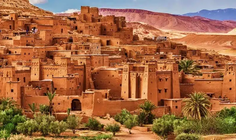  A panoramic view of the Sahara city in Morocco, showcasing its rich heritage and stunning desert landscape. 