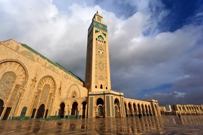 The grand mosque of Casablanca, a breathtaking site, exemplifies the beauty of best city in morocco to visit for travelers.