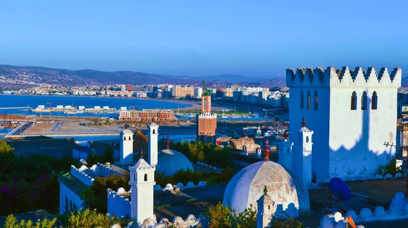 Aerial view of Tunisia showcasing its vibrant cityscape and notable landmarks, highlighting attractions in Tangier.