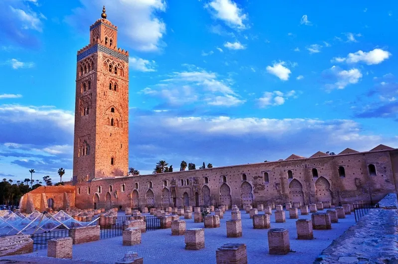 A vibrant view of Morocco, showcasing its rich historical sites in marrakech and unique Islamic architecture. 