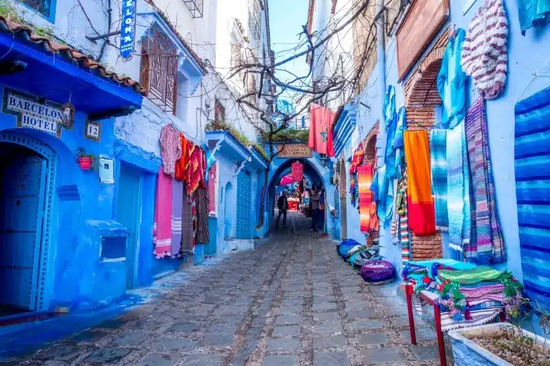 The picturesque blue city of Chefchaouen, Morocco, known for its charming streets and unique chefchaouen attractions, inviting visitors to explore.