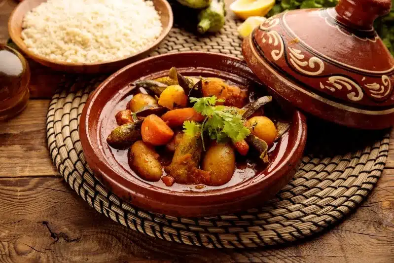 A bowl of traditional Moroccan harira soup, showcasing rich colors and textures, representing authentic Moroccan cuisine.